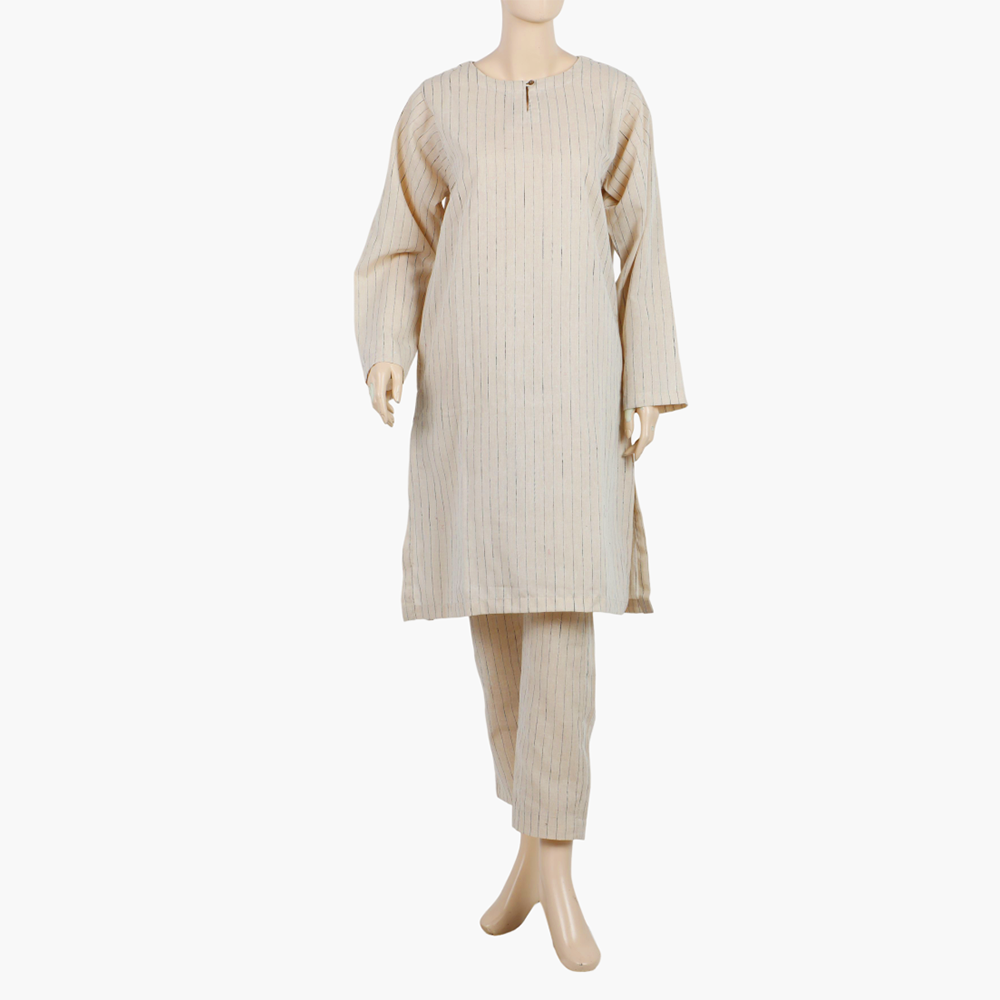 Women's Stripe Shalwar Suit - Beige, Women Shalwar Suits, Chase Value, Chase Value