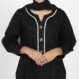 Women's Dyed Kurti - Black, Women Ready Kurtis, Chase Value, Chase Value