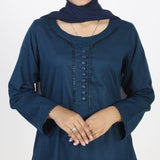 Women's Dyed Kurti - Steel Blue, Women Ready Kurtis, Chase Value, Chase Value