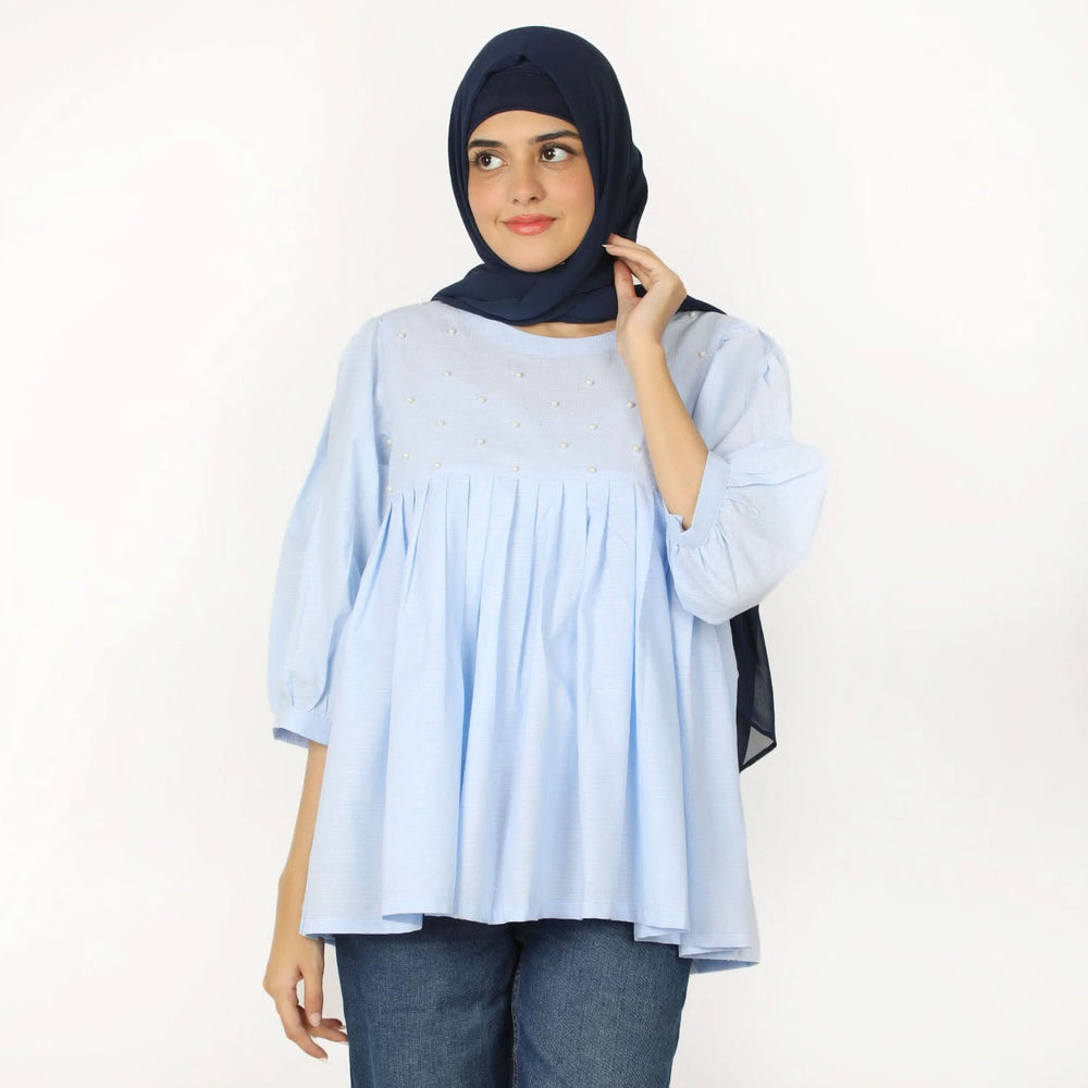 Women's Western Top - Light Blue, Women T-Shirts & Tops, Chase Value, Chase Value