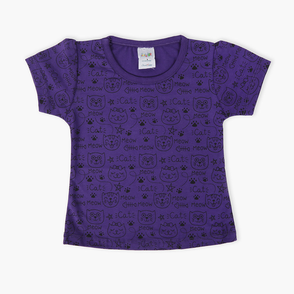 Newborn Girls T-Shirt - Purple, Newborn Girls T-Shirts, Chase Value, Chase Value
