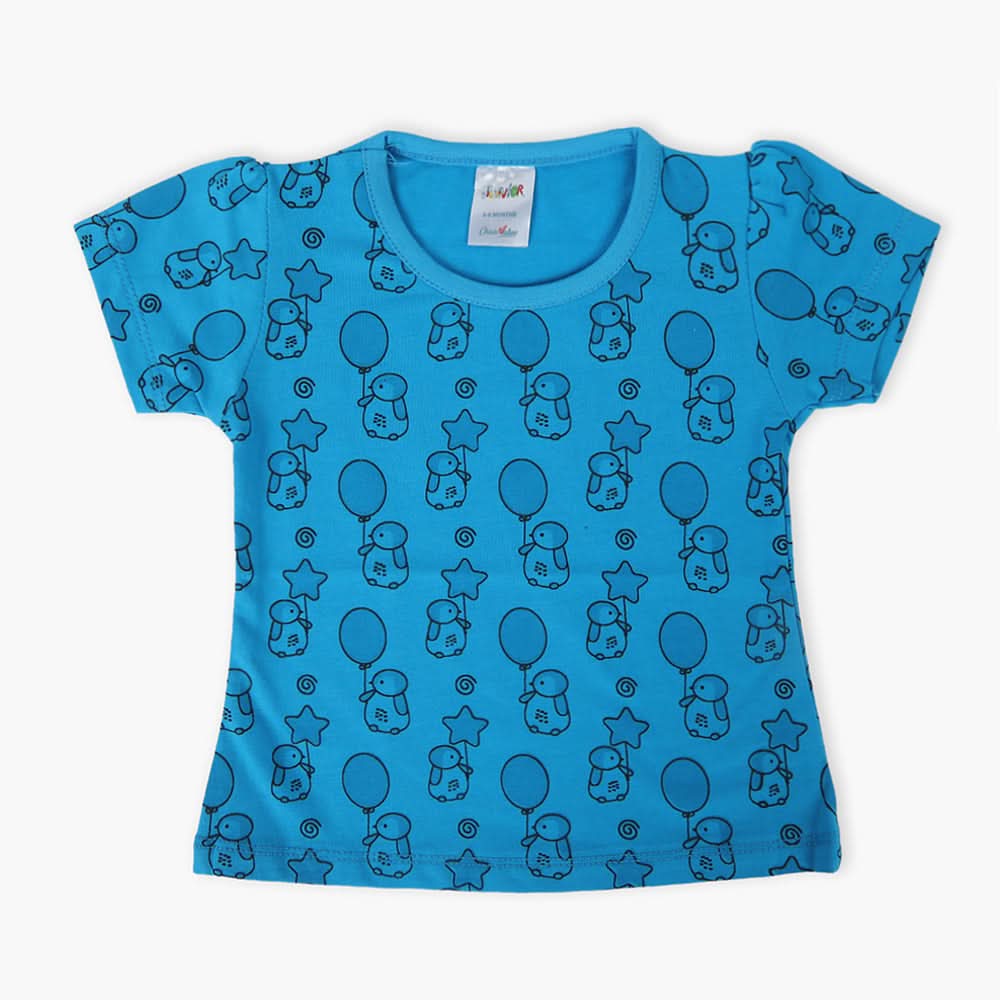 Newborn Girls T-Shirt - Blue, Newborn Girls T-Shirts, Chase Value, Chase Value