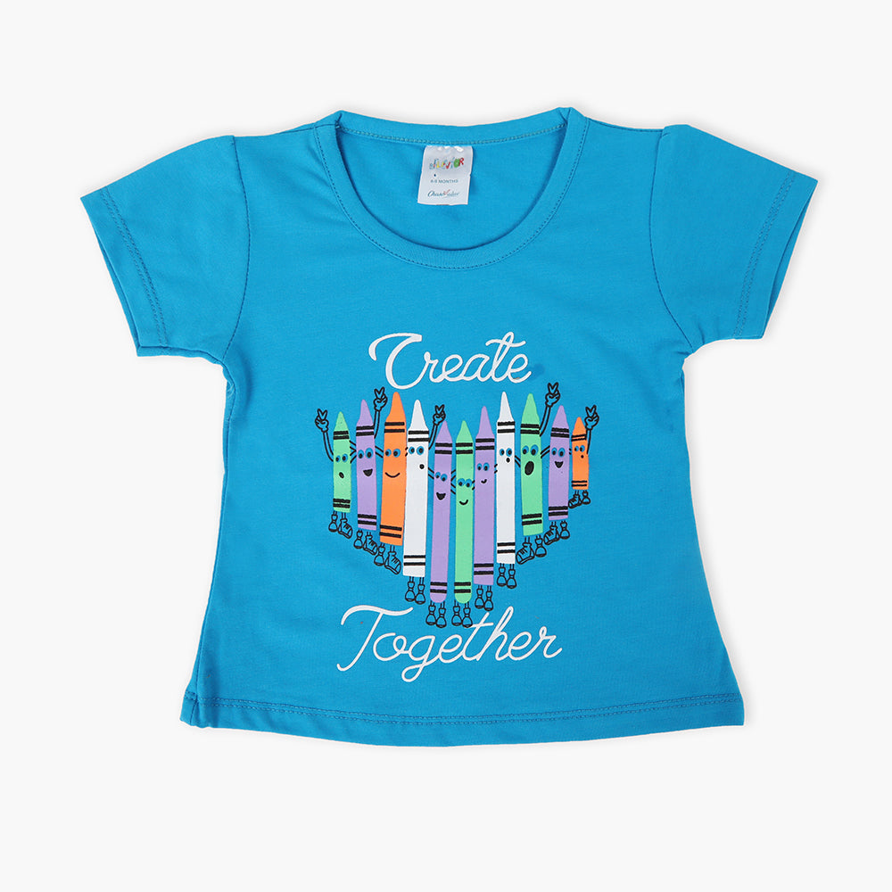 Newborn Girls T-Shirt - Blue, Newborn Girls T-Shirts, Chase Value, Chase Value