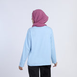 Women's Full Sleeves Printed Top - Sky Blue, Women T-Shirts & Tops, Chase Value, Chase Value