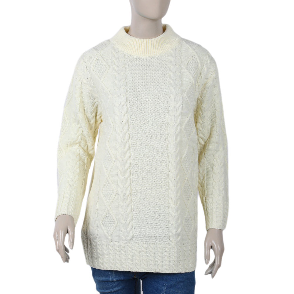 Eminent Women's Full Sleeves Sweaters - Off White, Women Sweaters, Eminent, Chase Value