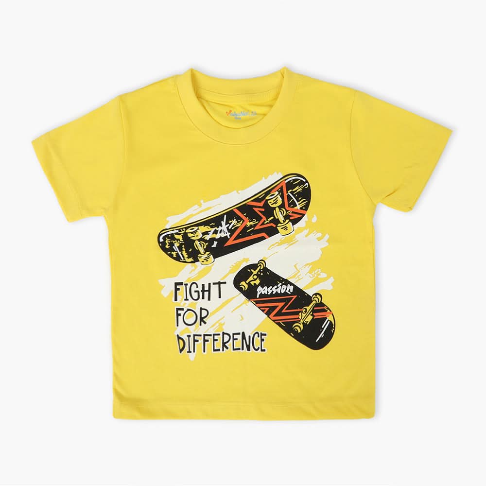 Boys Half Sleeves T-Shirt - Yellow, Boys T-Shirts, Chase Value, Chase Value