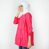 Women's Check Frill Top - Dark Pink, Women T-Shirts & Tops, Chase Value, Chase Value