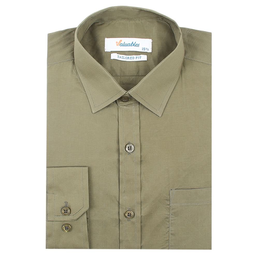 Men's Formal Plain Shirt - Olive, Men's Shirts, Chase Value, Chase Value