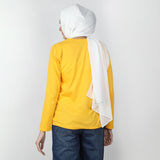Women's Full Sleeves Printed T-Shirt - Yellow, Women T-Shirts & Tops, Chase Value, Chase Value