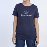 Women's Half Sleeves Printed T-Shirt - Navy Blue, Women T-Shirts & Tops, Chase Value, Chase Value