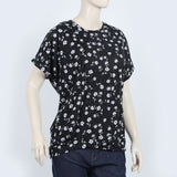 Women's Printed Half Sleeves Top - Black, Women T-Shirts & Tops, Chase Value, Chase Value