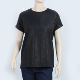 Women's Printed Half Sleeves Top - Black, Women T-Shirts & Tops, Chase Value, Chase Value