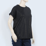 Women's Printed Half Sleeves Top - Black, Women T-Shirts & Tops, Chase Value, Chase Value