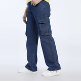 Women's Cargo Denim - Blue, Women Pants & Tights, Chase Value, Chase Value