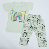 Girls Half Sleeves Capri Suit - Light Green, Girls Suits, Chase Value, Chase Value