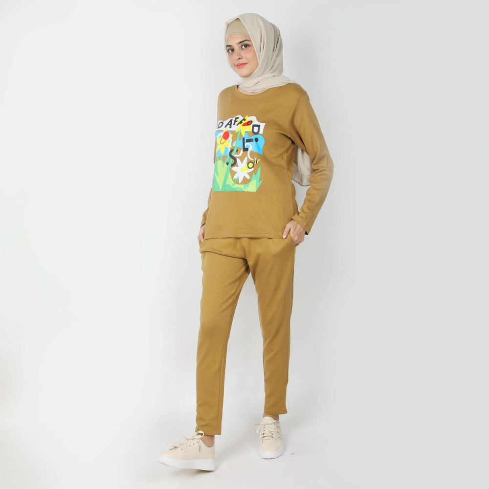 Women's 2pcs Hoodie Set - Khaki, Women Two Piece Outfit, Chase Value, Chase Value