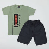 Boys Half Sleeves Suit - Olive Green, Boys Sets & Suits, Chase Value, Chase Value