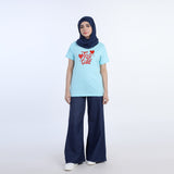Women's Half Sleeves Printed T-Shirt - Sky Blue, Women T-Shirts & Tops, Chase Value, Chase Value