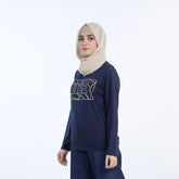 Women's Full Sleeves Printed T-Shirt - Navy Blue, Women T-Shirts & Tops, Chase Value, Chase Value