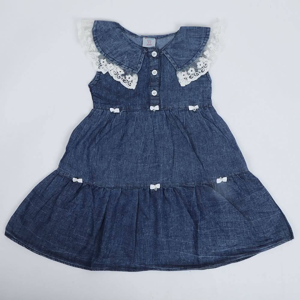 Girls Tencel Frock - Blue, Girls Frocks, Chase Value, Chase Value