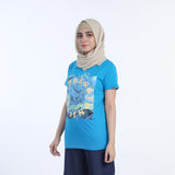 Women's Half Sleeves Printed T-shirt - Blue, Women T-Shirts & Tops, Chase Value, Chase Value