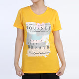 Women's Half Sleeves Printed T-Shirt - Yellow, Women T-Shirts & Tops, Chase Value, Chase Value