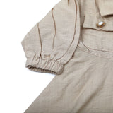 Newborn Girls Full Sleeves Frock - Fawn, Newborn Girls Frocks, Chase Value, Chase Value