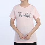 Women's Half Sleeves Printed T-Shirt - Pink, Women T-Shirts & Tops, Chase Value, Chase Value