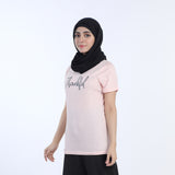 Women's Half Sleeves Printed T-Shirt - Pink, Women T-Shirts & Tops, Chase Value, Chase Value