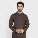 Valuables Men Embroidered Shalwar Suit - Dark Brown, Men's Shalwar Kameez, Chase Value, Chase Value