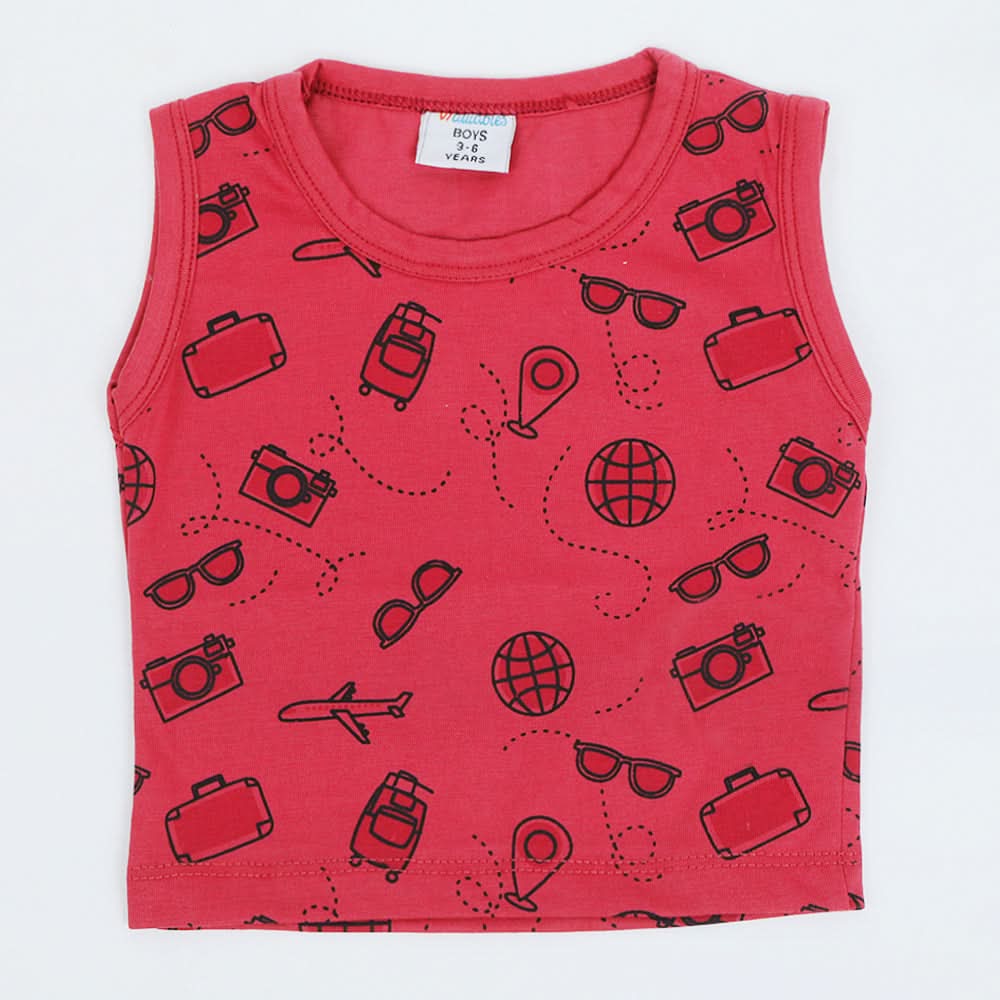 Newborn Boys Sando T-Shirt - Tea Pink, Newborn Boys Shirts & T-Shirts, Chase Value, Chase Value