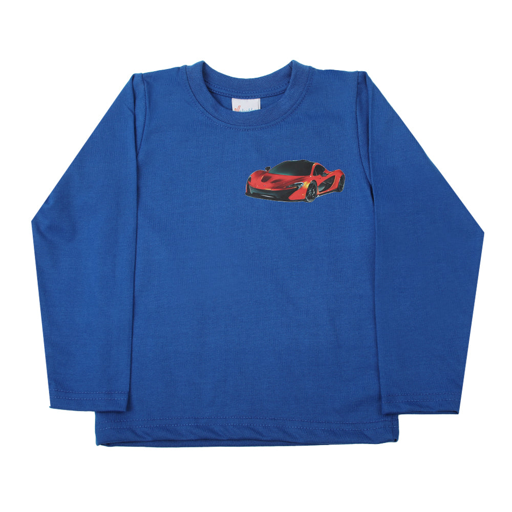 Boys Full Sleeves T-Shirt - Royal Blue, Boys T-Shirts, Chase Value, Chase Value