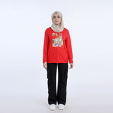 Women's Full Sleeves Printed Top - Red, Women T-Shirts & Tops, Chase Value, Chase Value