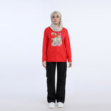 Women's Full Sleeves Printed Top - Red, Women T-Shirts & Tops, Chase Value, Chase Value