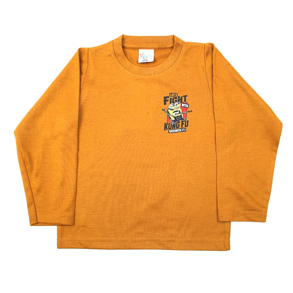 Boys Full Sleeves T-Shirt - Mustard, Boys T-Shirts, Chase Value, Chase Value