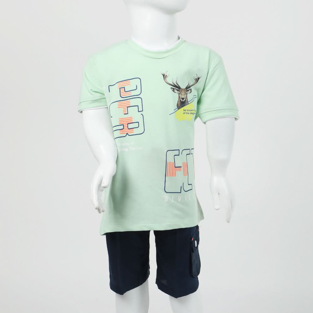 Boys Half Sleeves Suit - Light Green, Boys Sets & Suits, Chase Value, Chase Value