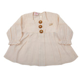 Newborn Girls Full Sleeves Frock - Peach, Newborn Girls Frocks, Chase Value, Chase Value