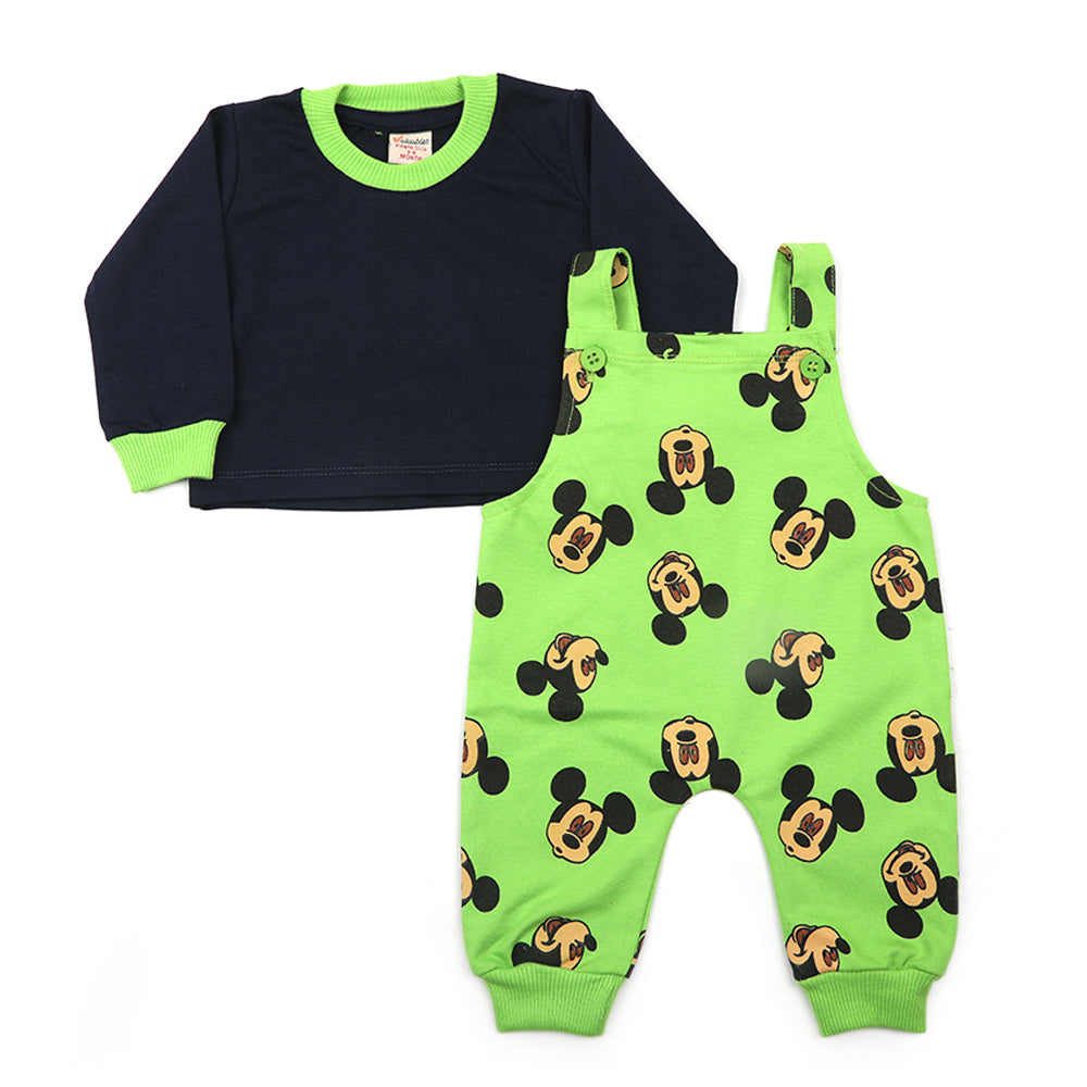 Newborn Girls Full Sleeves Romper Suit - Green, Newborn Girls Rompers, Chase Value, Chase Value