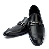 Valuable Perforated Leather - Slip-On Formal Loafers - Black, Men's Formal Shoes, Chase Value, Chase Value