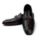 Valuable Perforated Leather - Elegant Slip-On Dress Shoes - Brown, Men's Formal Shoes, Chase Value, Chase Value