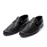 Valuable Maroon Leather Loafers with Buckle Accent, Men's Formal Shoes, Chase Value, Chase Value