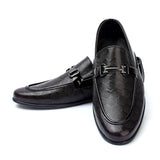 Valuable Maroon Leather Loafers with Buckle Accent, Men's Formal Shoes, Chase Value, Chase Value