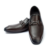 Valuable Perforated Leather - Slip-On Formal Loafers - Brown, Men's Formal Shoes, Chase Value, Chase Value