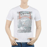 Men's Round Neck Half Sleeves Printed T-Shirt - White, Men's T-Shirts & Polos, Chase Value, Chase Value