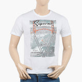 Men's Round Neck Half Sleeves Printed T-Shirt - White, Men's T-Shirts & Polos, Chase Value, Chase Value