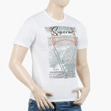 Men's Round Neck Half Sleeves Printed T-Shirt - White, Men's T-Shirts & Polos, Chase Value, Chase Value