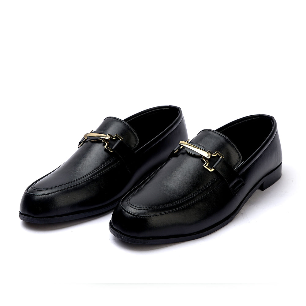 Valuable Perforated Leather - Elegant Slip-On Dress Shoes - Black, Men's Formal Shoes, Chase Value, Chase Value
