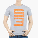 Men's Round Neck Half Sleeves Printed T-Shirt - Grey, Men's T-Shirts & Polos, Chase Value, Chase Value