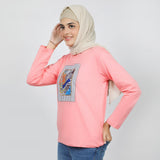 Women's Full Sleeves Printed T-Shirt - Pink, Women T-Shirts & Tops, Chase Value, Chase Value