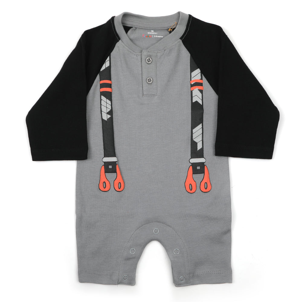 Eminent Newborn Boys Full Sleeves Romper - Grey, Newborn Boys Rompers, Eminent, Chase Value